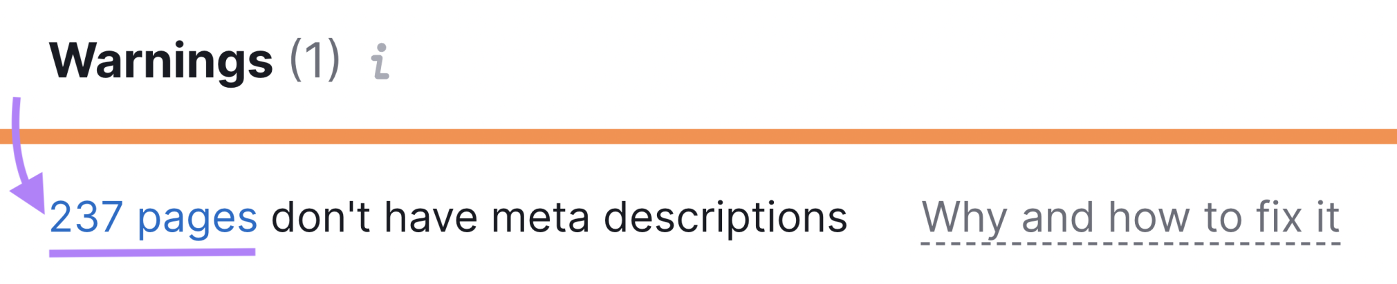 trouver les meta descriptions manquantes dans Audit de site